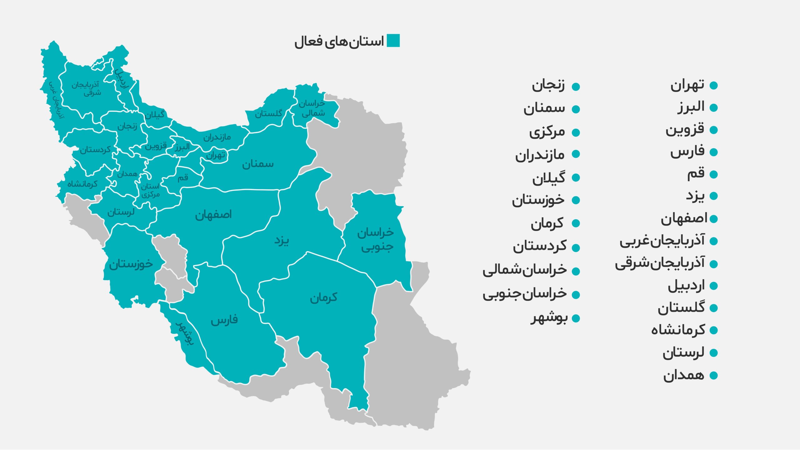 استان های تحت پوشش
